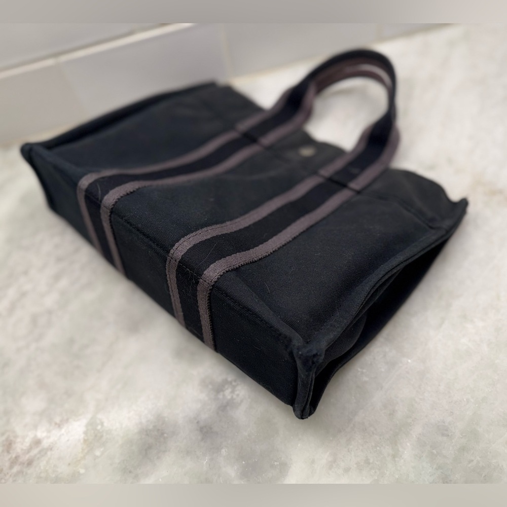 SOLD HERMES Vintage Unisex Y2K 100% Cotton Canvas Fourre Tout PM (Mini Tote) - Picture 7 of 16